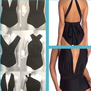 ***NWT NICOLE MILLER CONVERTIBLE SWIMSUIT M ***